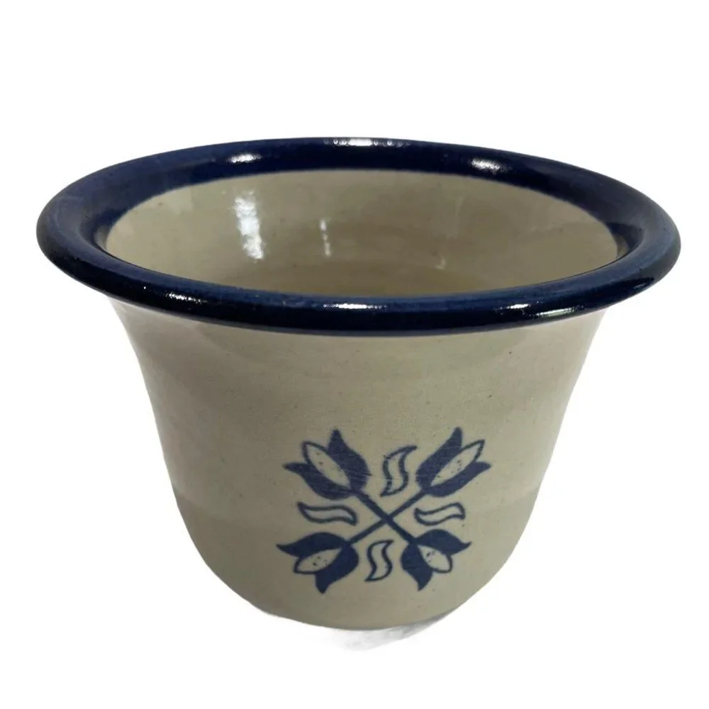 Brinker Pots Pottery Bowls Crock Cobalt‎ Blue Tulip